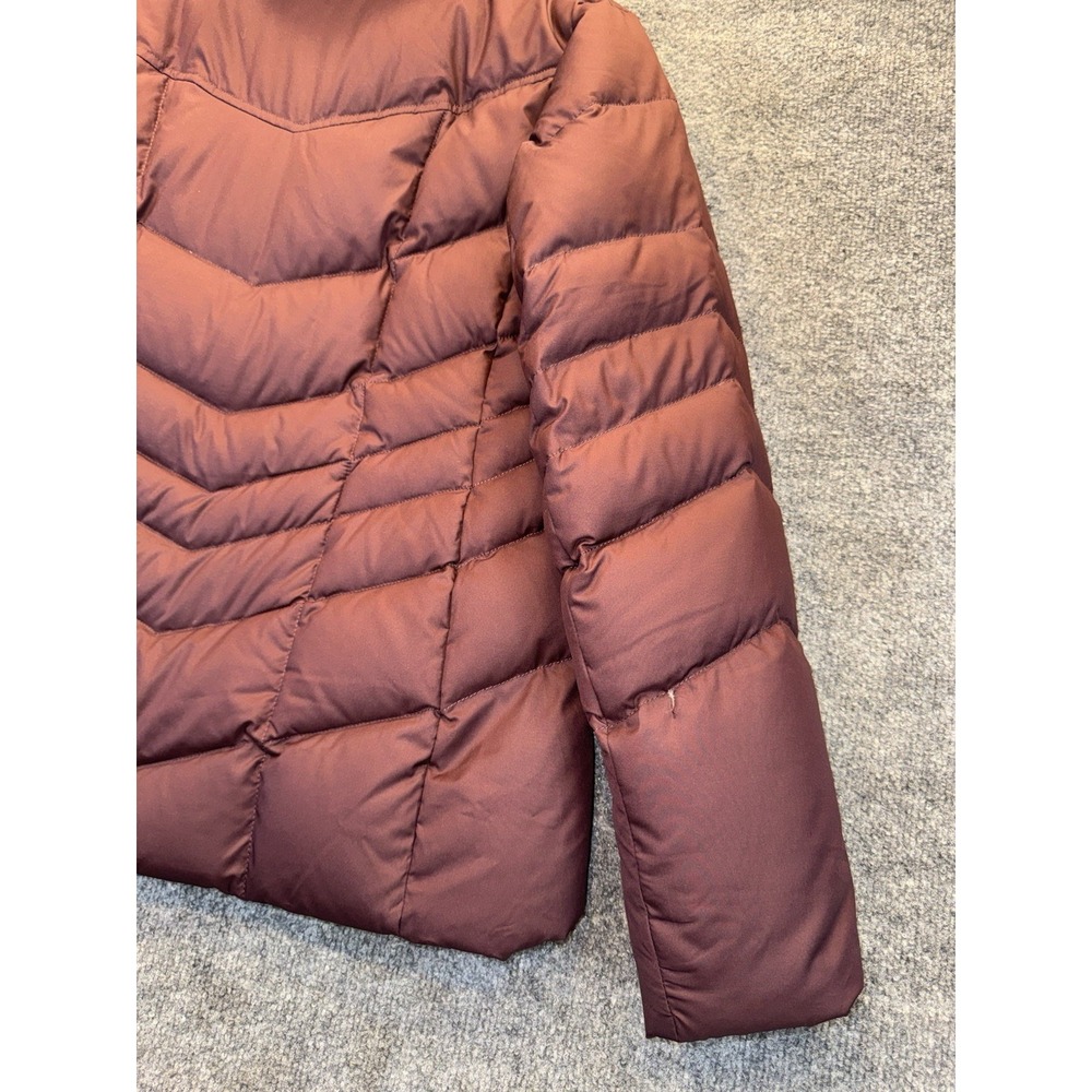 Lands' End Women's Hooded Puffer Jacket Burgundy Size Small 6-8 Winter Coat - Picture 6 of 14